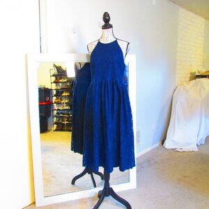Soprano Midnight Blue Lace Midi Dress